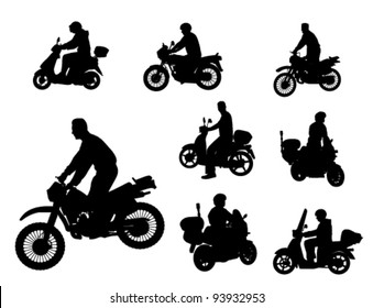 motorcyclists silhouettes