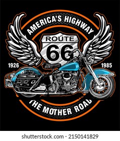 Motorcycls Route 66 Symbol Background Vector Template