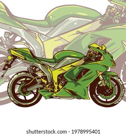 motorcyle racing illustration for merchandise or poster designs