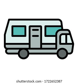 Motorhome bus icon. Outline motorhome bus vector icon for web design isolated on white background