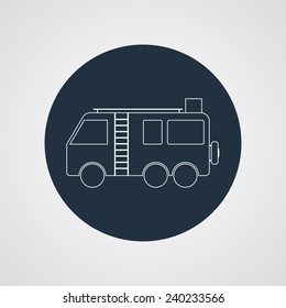 Motorhome Camper van silhouette vector icon