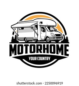 Motorhome Campervan RV Logo Emblem Vector Art Isolated