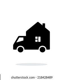 Motorhome car simple icon on white background. Vector illustration.