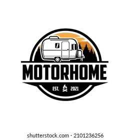 Motorhome Caravan Trailer Circle Emblem Logo