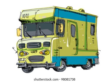 motorhome - cartoon