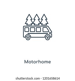 Motorhome concept line icon. Linear Motorhome concept outline symbol design. This simple element illustration can be used for web and mobile UI/UX.