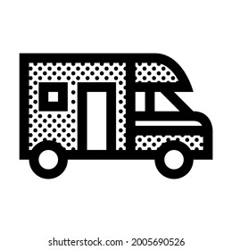 Motorhome. Icon Filled with Dots.