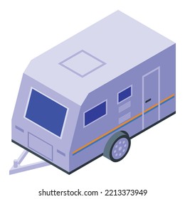 Motorhome icon isometric vector. Camp trailer. Camper rv