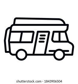 Motorhome icon. Outline motorhome vector icon for web design isolated on white background