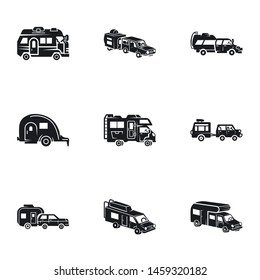 Motorhome icon set. Simple set of 9 motorhome vector icons for web design isolated on white background