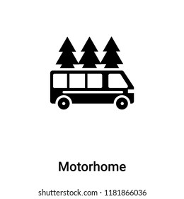 Motorhome icon vector isolated on white background, logo concept of Motorhome sign on transparent background, filled black symbol