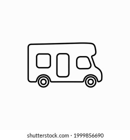 Motorhome icons. Outline of motorhome vector icons for web design isolated on white background. caravan icons in trendy line style.