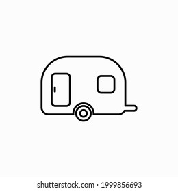 Motorhome icons. Outline of motorhome vector icons for web design isolated on white background. caravan icons in trendy line style.