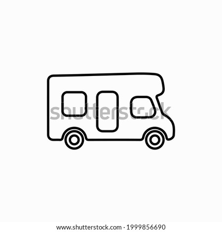 Motorhome icons. Outline of motorhome vector icons for web design isolated on white background. caravan icons in trendy line style.