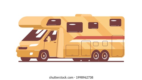 Motorhome isolated. Vector flat style illustration.