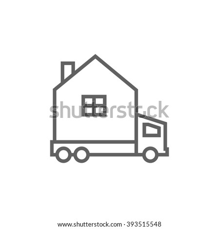 Motorhome line icon.