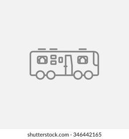 Motorhome line icon for web, mobile and infographics. Vector dark grey icon isolated on light grey background.