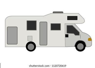 Motorhome On White Background Stock Vector (Royalty Free) 1120720619 ...