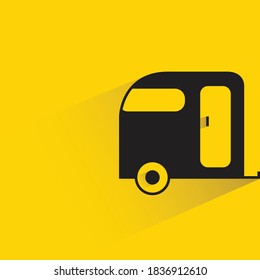 motorhome or RV with drop shadow on yellow background