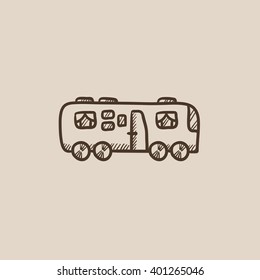 Motorhome sketch icon.