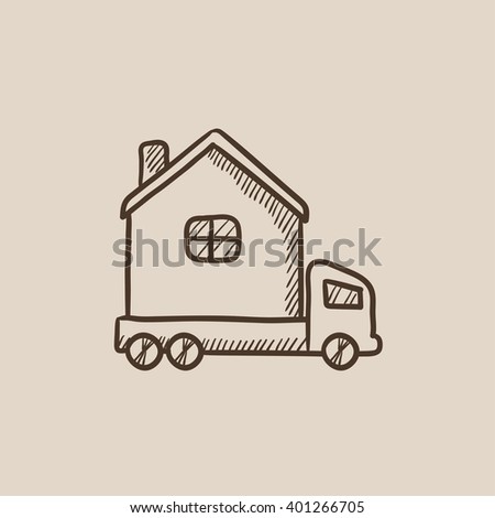 Motorhome sketch icon.