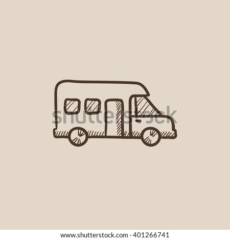 Motorhome sketch icon.