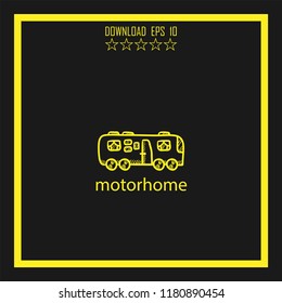 motorhome sketch vector icon