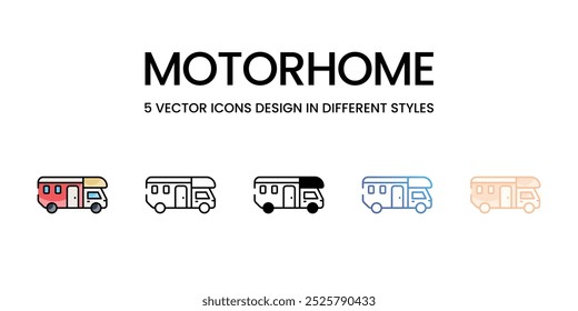 Motorhome vector icons set stock illustration