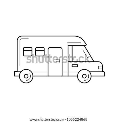 Motorhome vector line icon isolated on white background. Motorhome line icon for infographic, website or app. Icon designed on a grid system.
