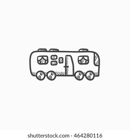 Motorhome vector sketch icon isolated on background. Hand drawn Motorhome icon. Motorhome sketch icon for infographic, website or app.