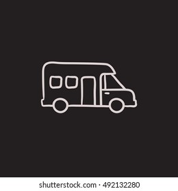 Motorhome vector sketch icon isolated on background. Hand drawn Motorhome icon. Motorhome sketch icon for infographic, website or app.