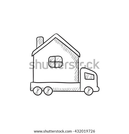 Motorhome vector sketch icon isolated on background. Hand drawn Motorhome icon. Motorhome sketch icon for infographic, website or app.