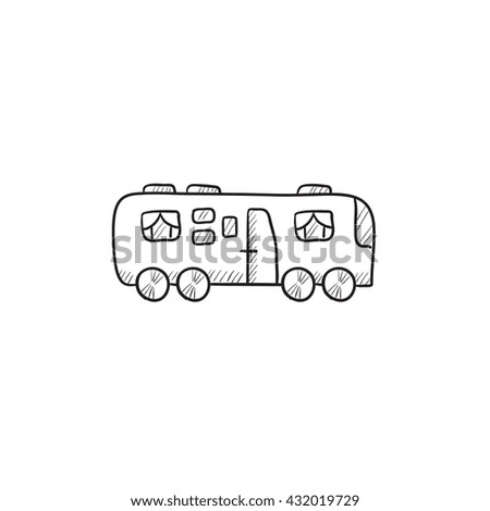 Motorhome vector sketch icon isolated on background. Hand drawn Motorhome icon. Motorhome sketch icon for infographic, website or app.