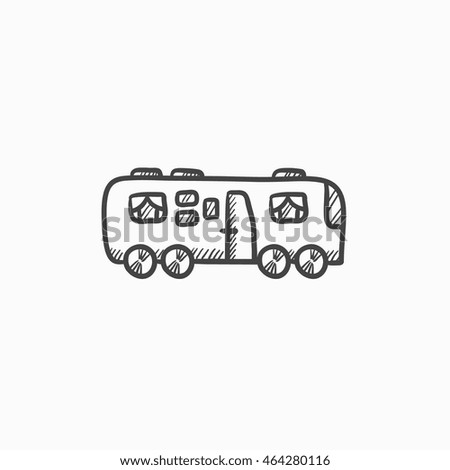 Motorhome vector sketch icon isolated on background. Hand drawn Motorhome icon. Motorhome sketch icon for infographic, website or app.