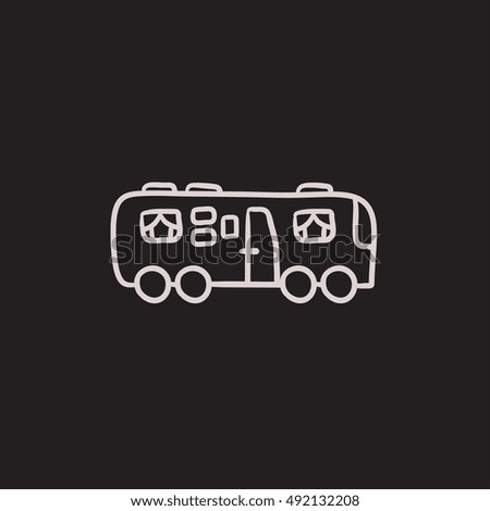 Motorhome vector sketch icon isolated on background. Hand drawn Motorhome icon. Motorhome sketch icon for infographic, website or app.