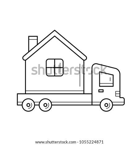 Motorhome vehicle vector line icon isolated on white background. Motorhome vehicle line icon for infographic, website or app. Icon designed on a grid system.