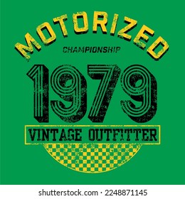 motorized Championship typography , tee shirt graphics, vectors