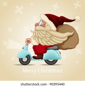 Motorized Santa Claus Delivery The Gifts