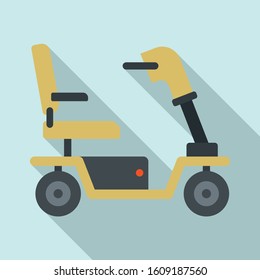 Motorized wheelchair icon. Flat illustration of motorized wheelchair vector icon for web design