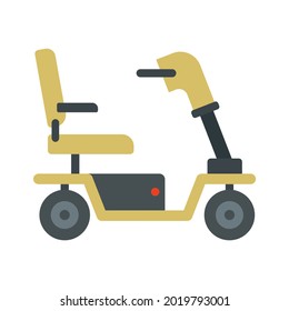 Motorized Wheelchair Icon. Flat Illustration Of Motorized Wheelchair Vector Icon Isolated On White Background