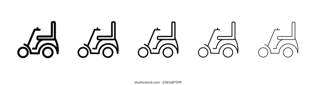 Motorized wheelchair icon Vector logo sign