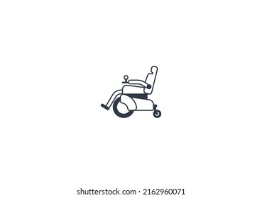 Motorized Wheelchair Vector Flat Emoticon. Isolated Motorized Wheelchair Illustration. Motorized Wheelchair Icon