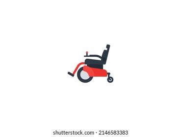 Motorized Wheelchair Vector Isolated Emoticon. Wheelchair Icon
