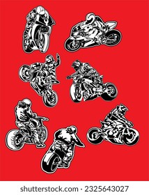 motorsport action in vector art style