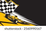 Motorsport car racing on abstract background design. Sport race
