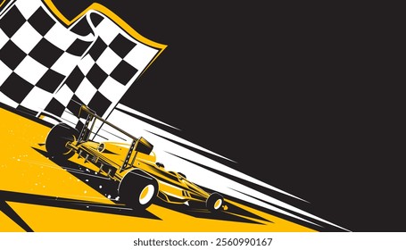 Motorsport car racing on abstract background design. Sport race
