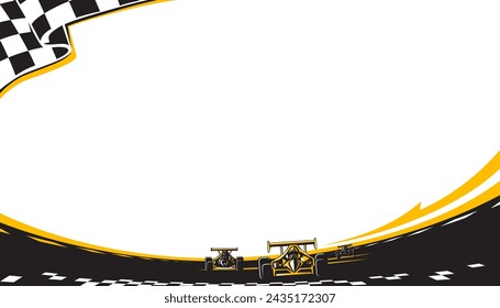 Motorsport cars racing abstract background design. Vector illustration of sports race concept