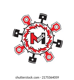 Motorsport event logotype. Extreme racing adventure. Modern style. Unique logo, sign, brand identity design. Vector illustration in red and black colors useful for advert, print, poster design