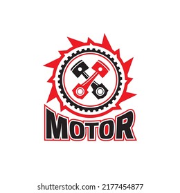 Motorsport event logotype. Extreme racing adventure. Modern style. Unique logo, sign, brand identity design. Vector illustration in red and black colors useful for advert, print, poster design