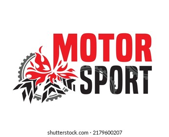 Motorsport event logotype. Extreme racing adventure. Modern style. Unique logo, sign, brand identity design. Vector illustration in red, grey and black colors useful for advert, print, poster design